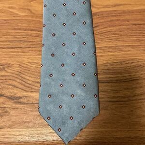 Saxony Collection Handmade Silk Tie in Blue with Saxony Signature Pattern.